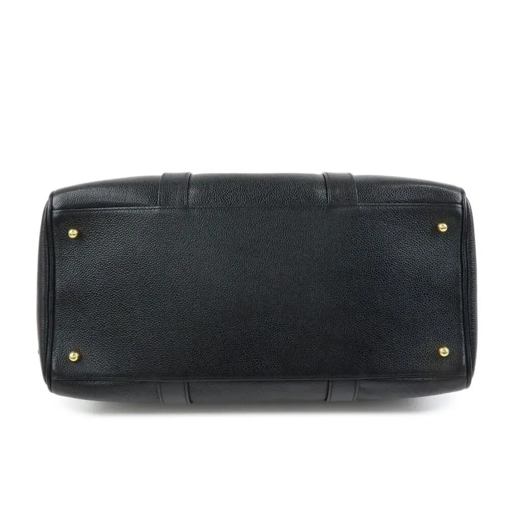Chanel Coco Mark Caviar Leather Handbag Black